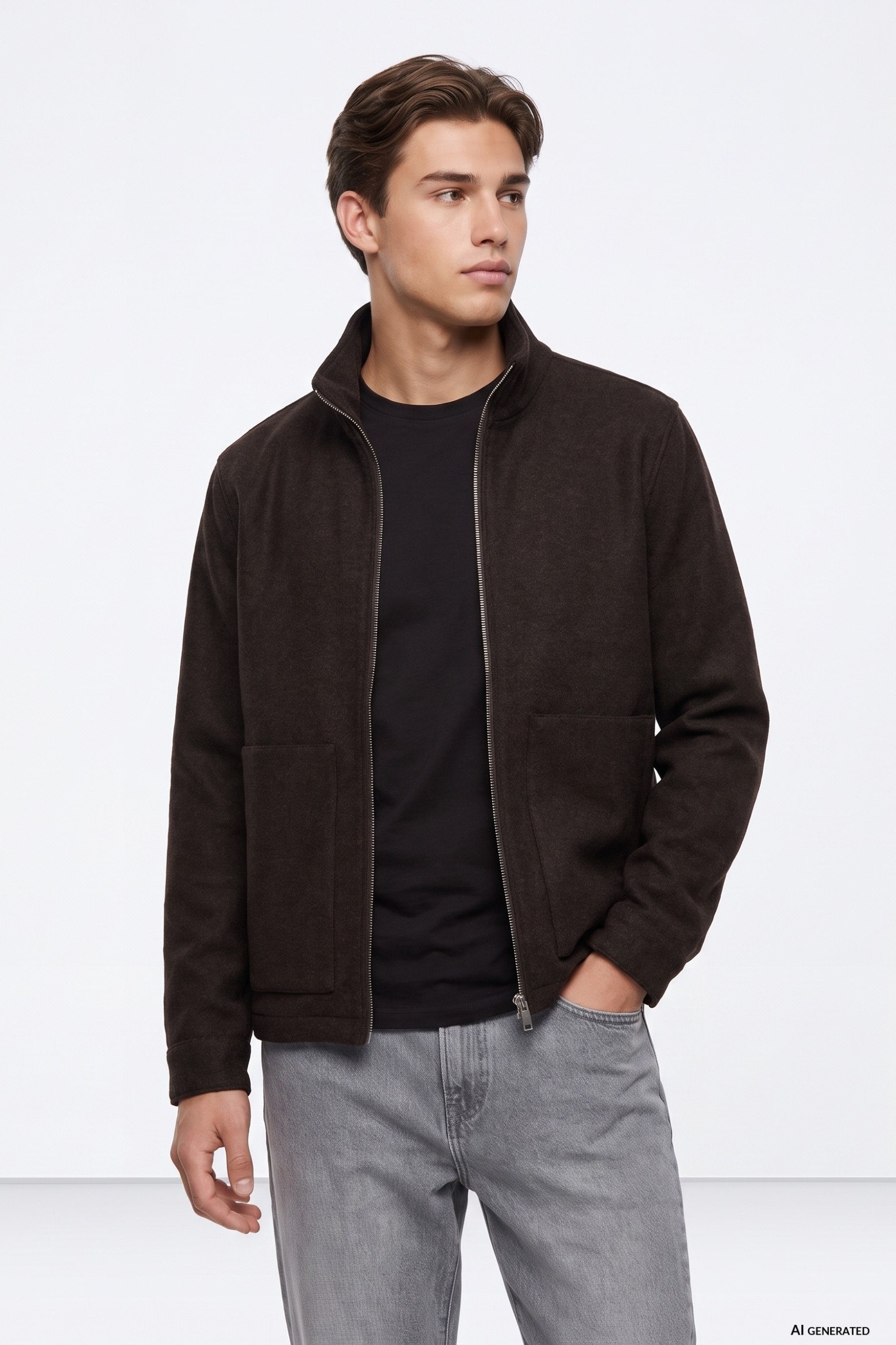 Dark Brown Casual Jacket