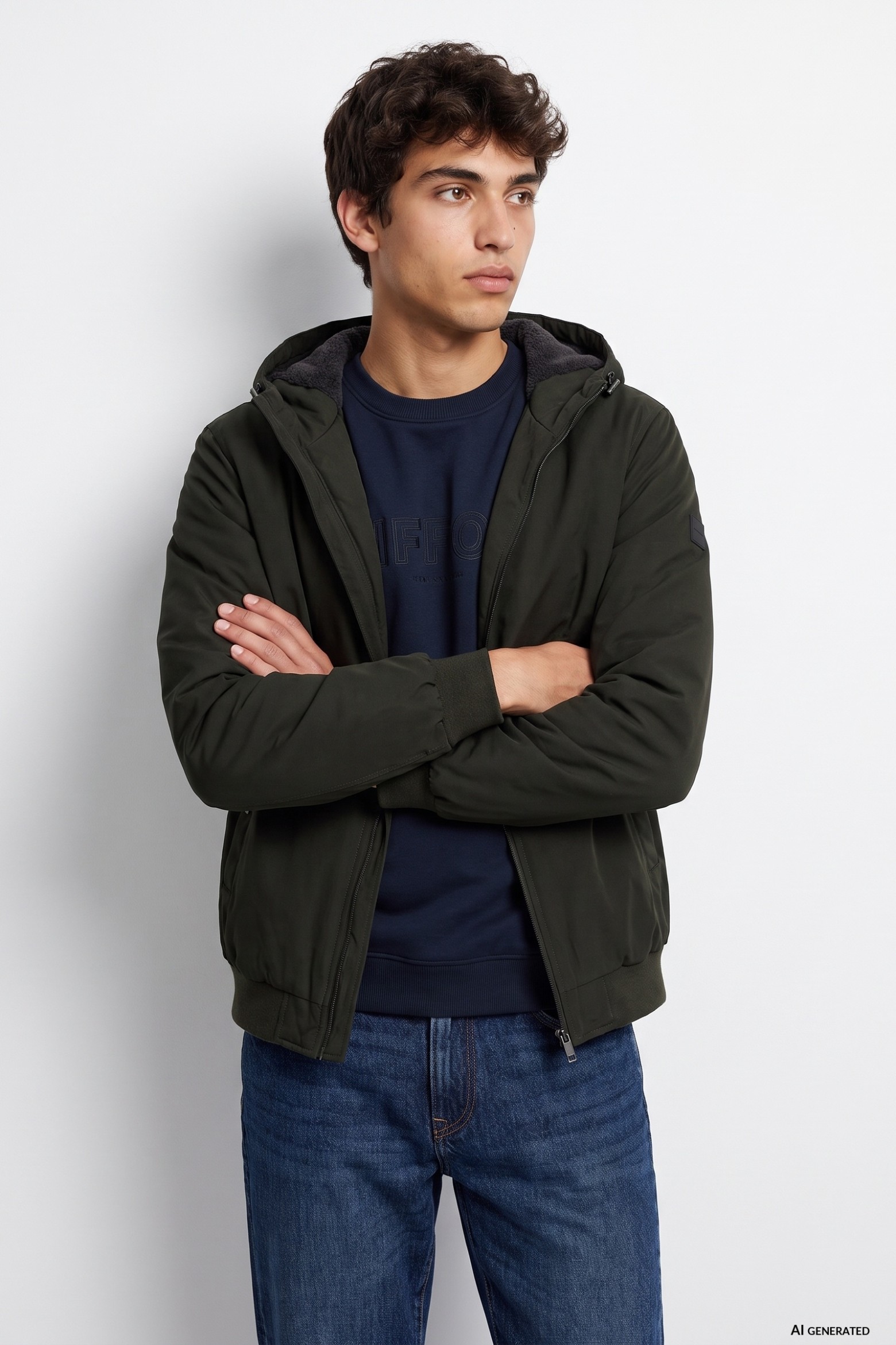 Dark Green Hooded Jacket
