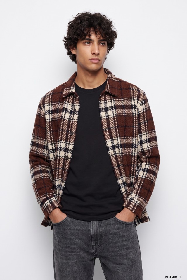 Dark Brown Checked Shirt