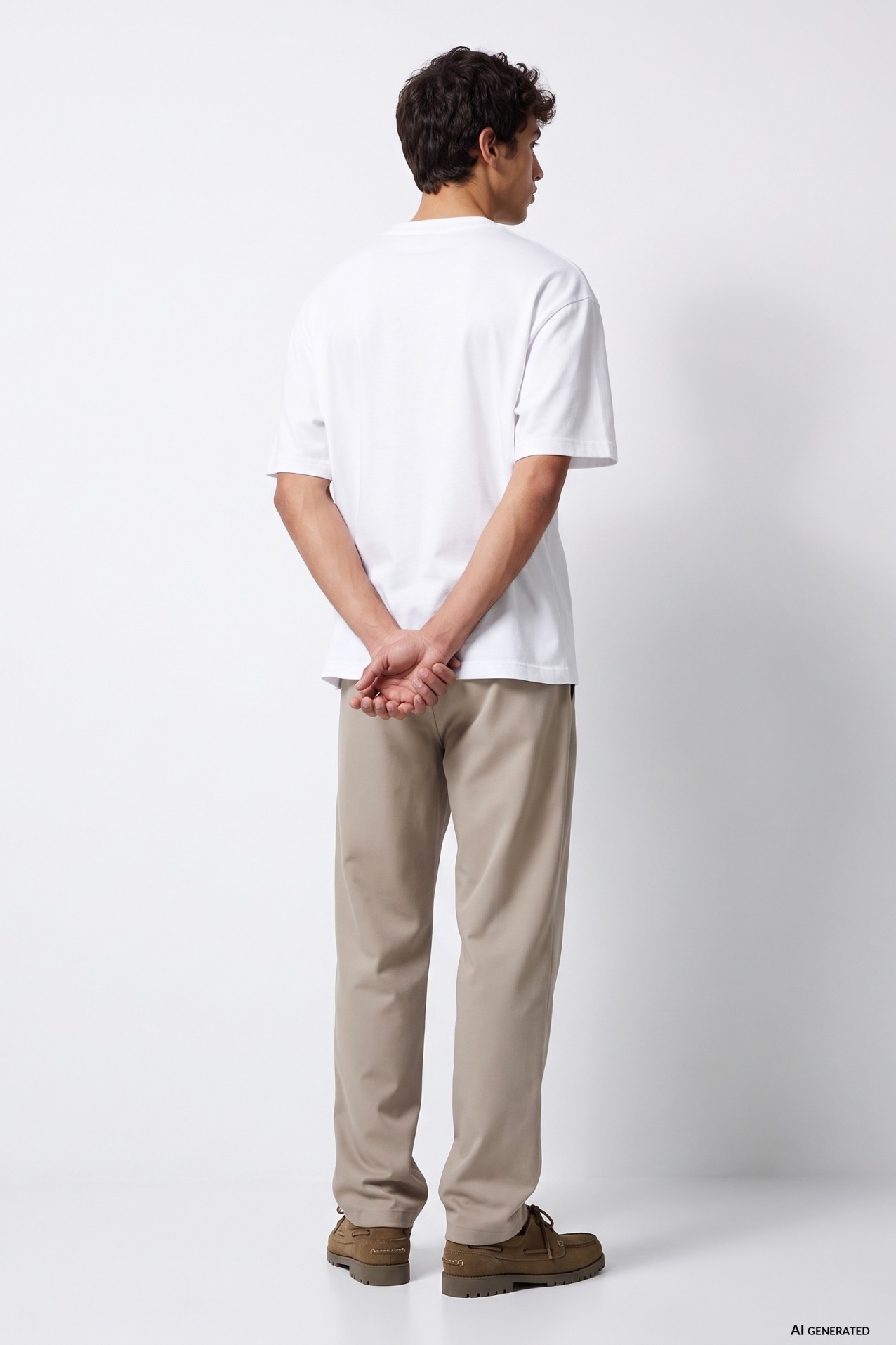 Beige Relaxed Fit Trousers