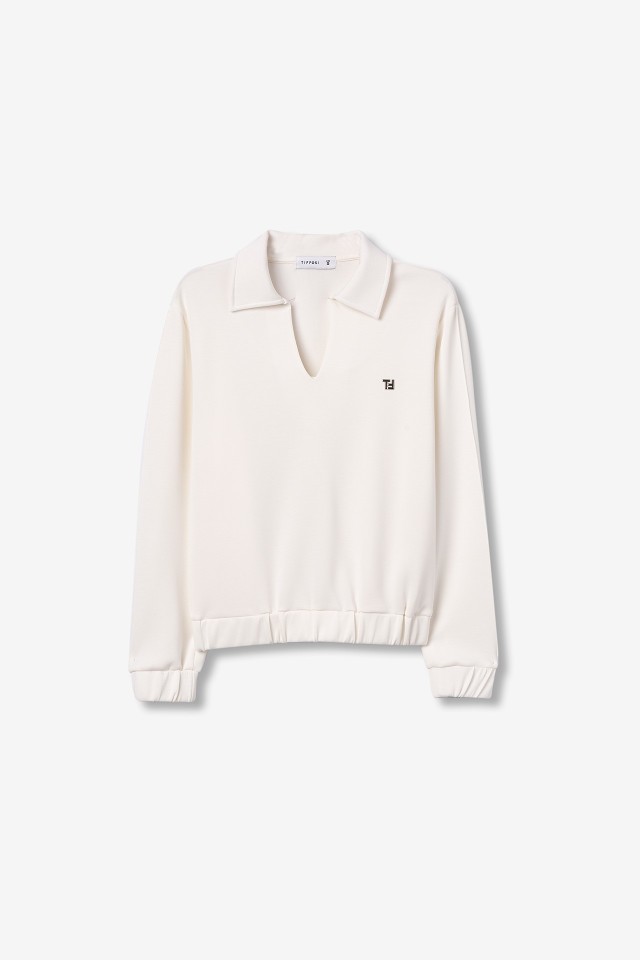 Camisola cru com gola aberta Camisola cru com gola aberta