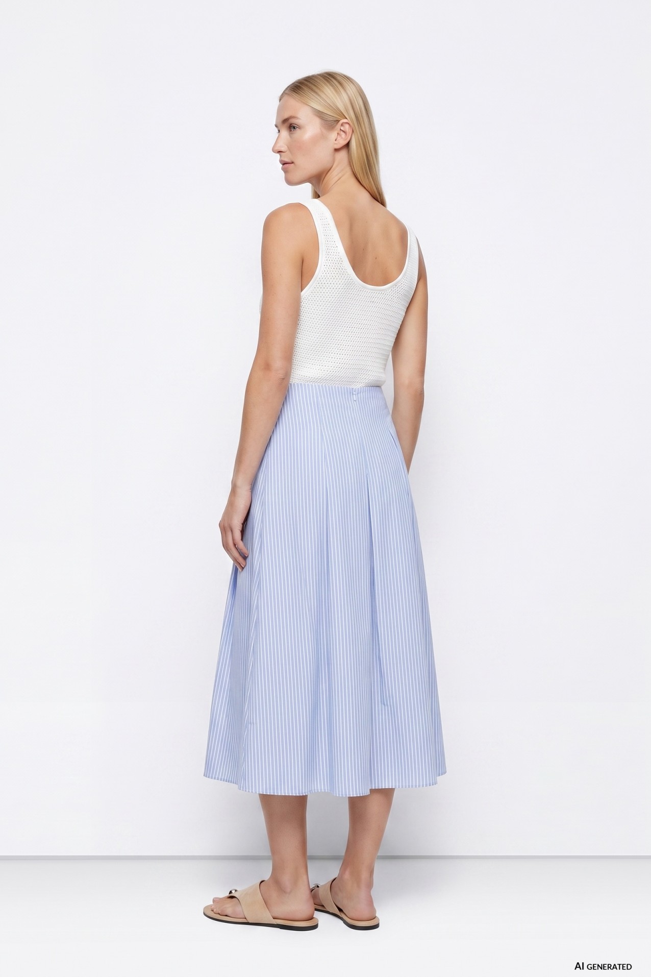 Light Blue Midi Skirt