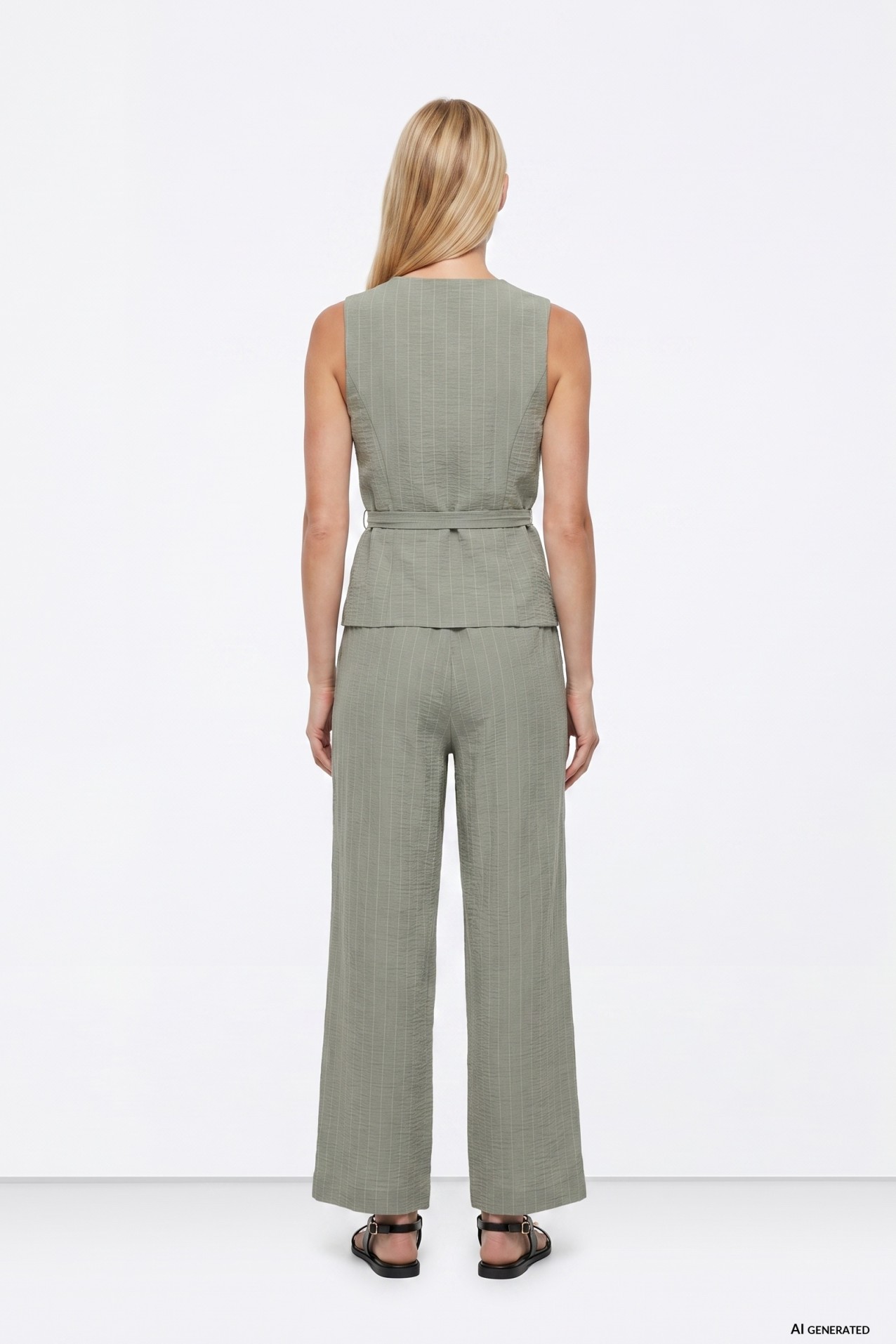 Wide Leg Soft Green Pants