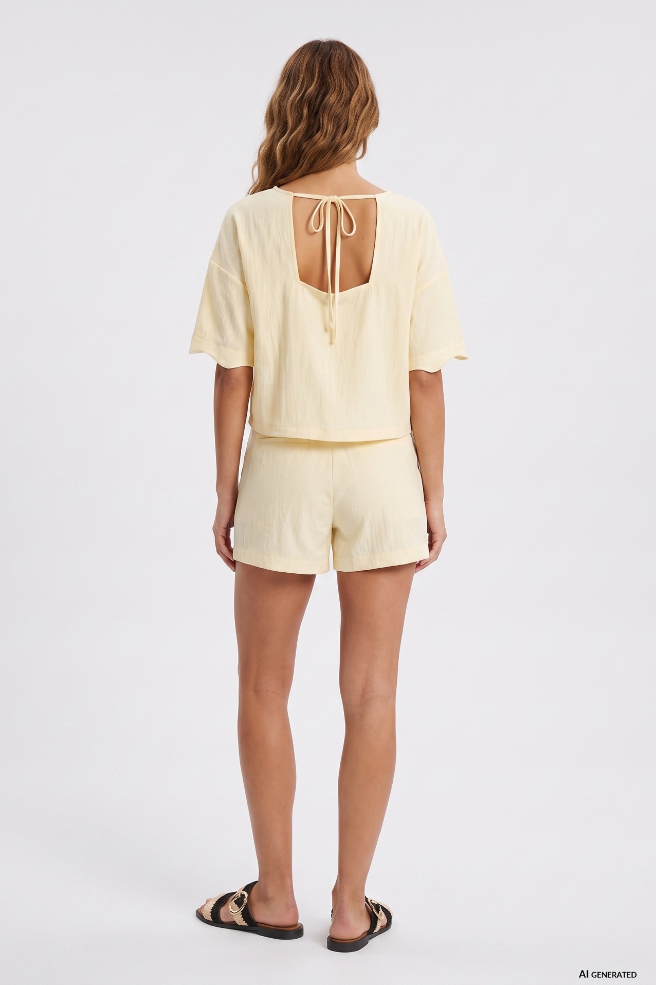 Yellow Minimalist Wide Shorts