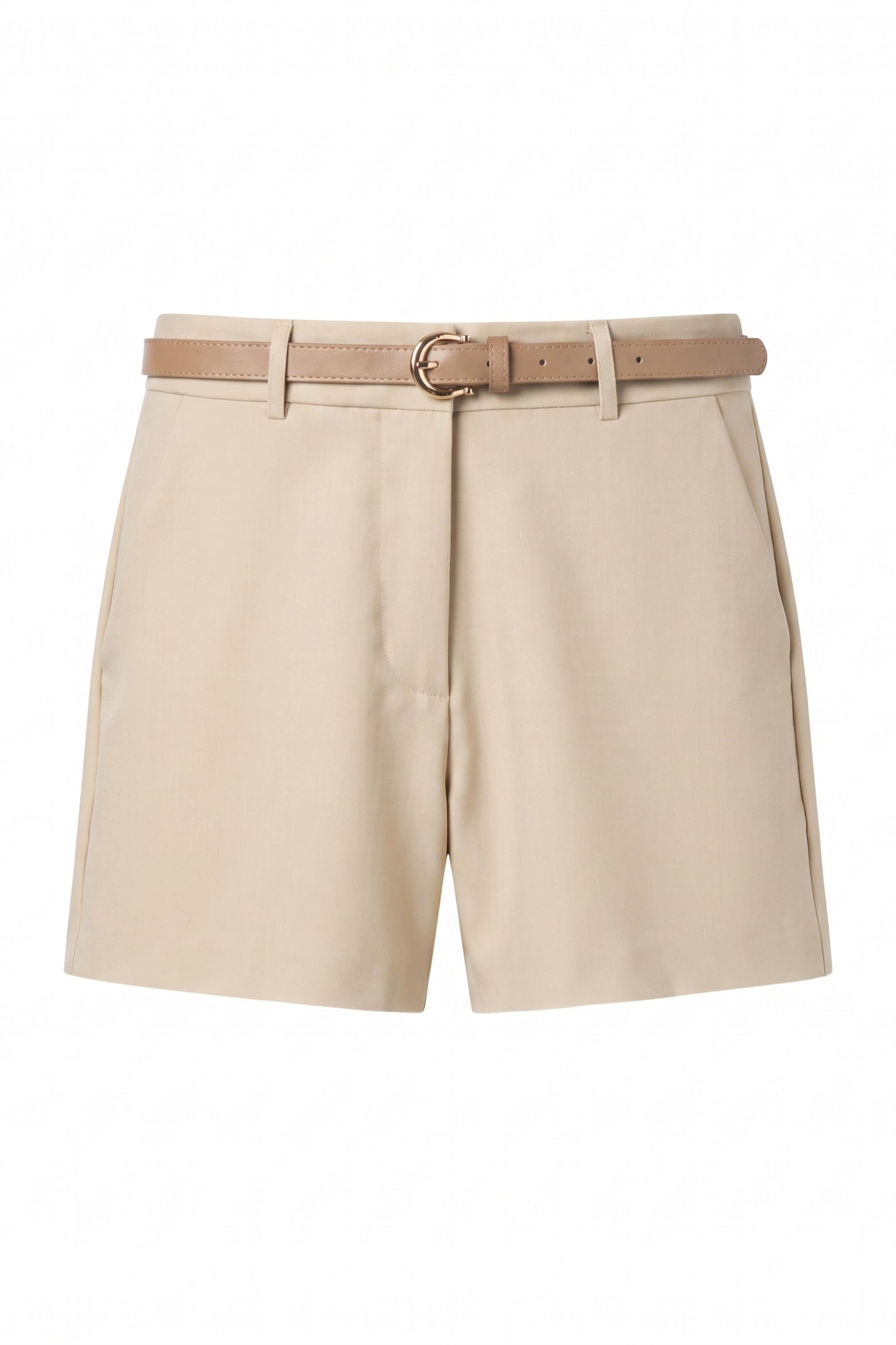 Dark Beige Casual Shorts