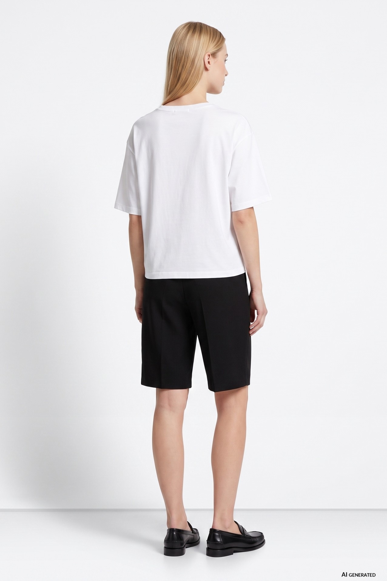 Black Wide-Leg Tailored Shorts