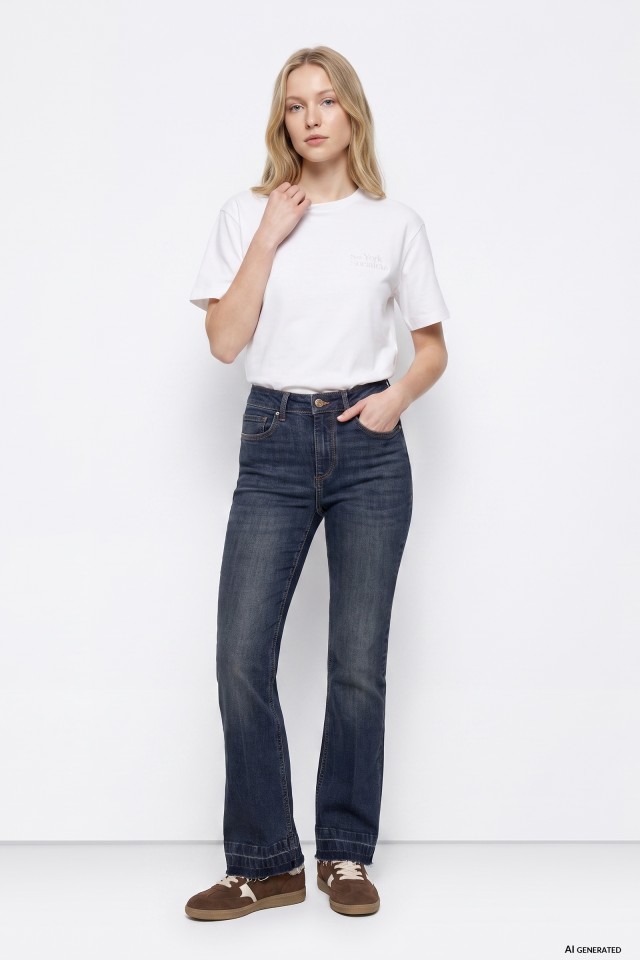 Dark Straight-Leg Jeans