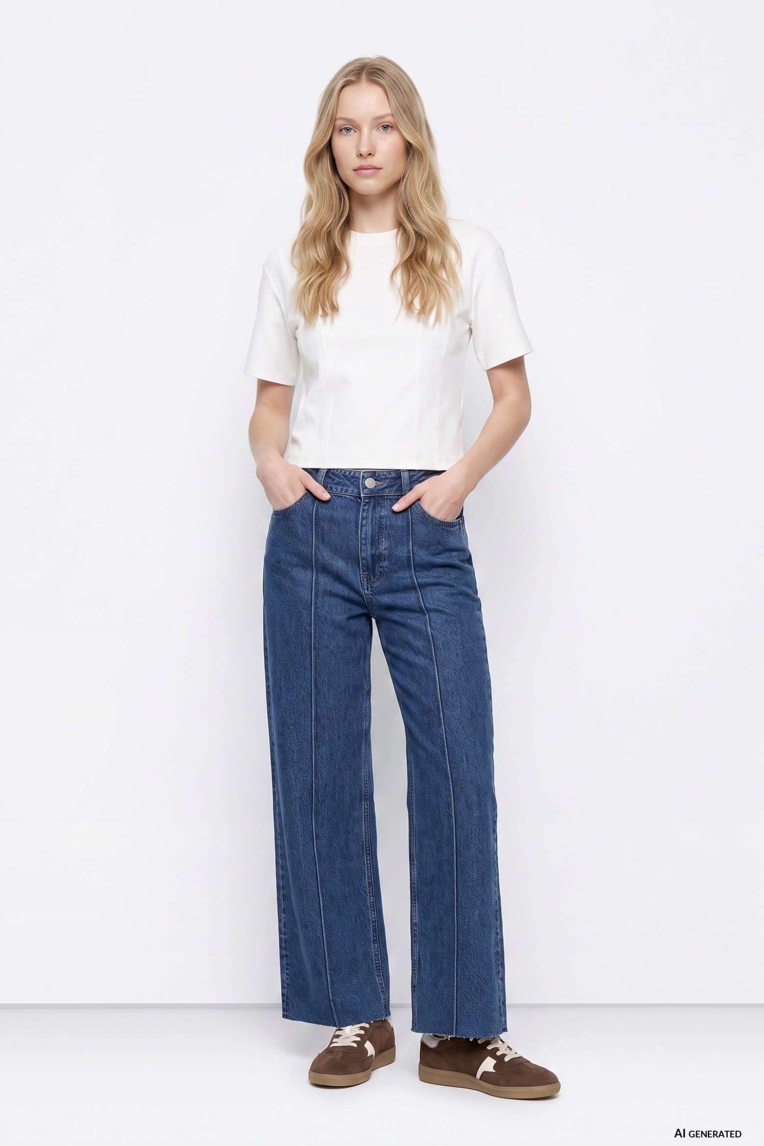 Jeans largos azul escuro