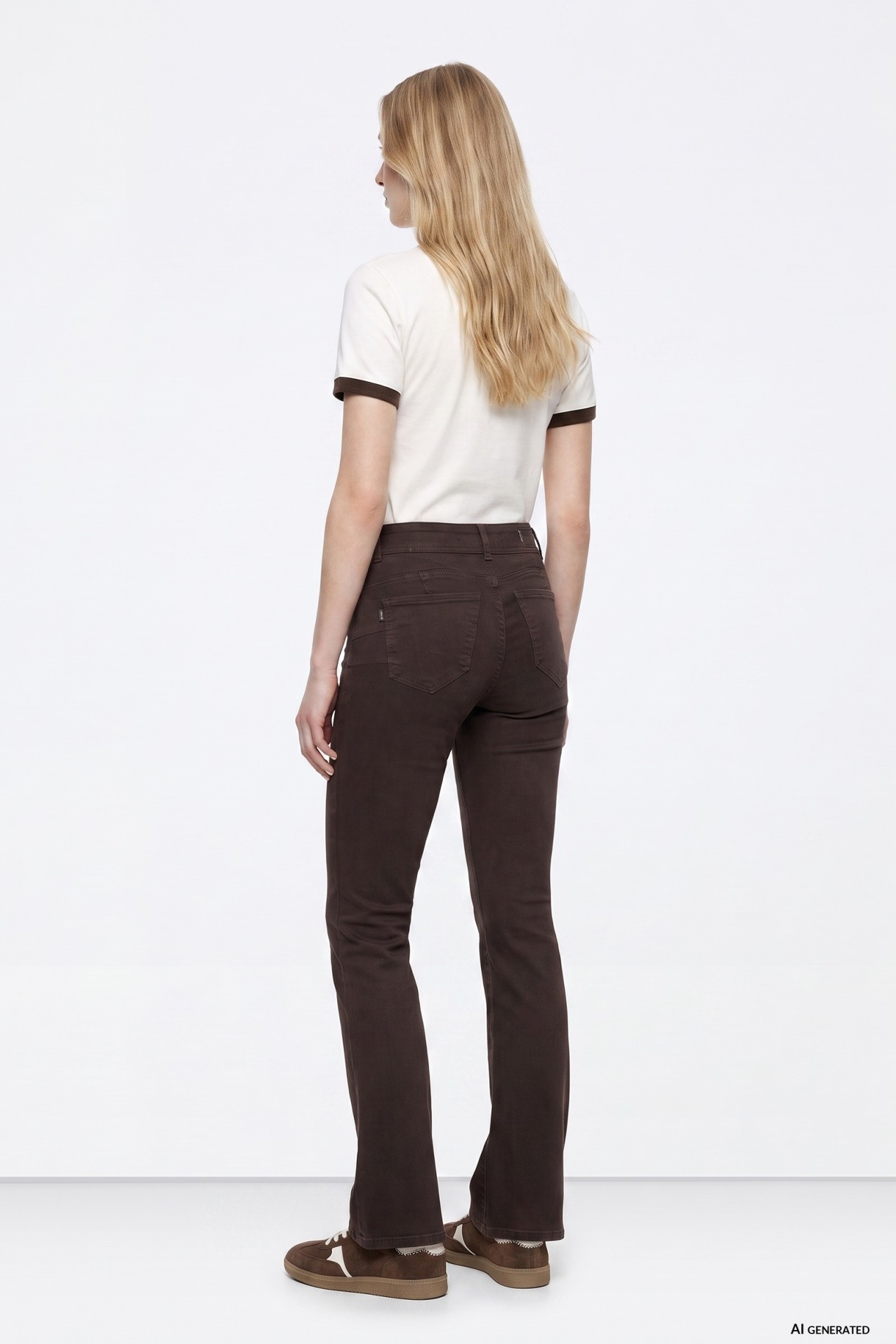 Vaqueros flare marr�n oscuro