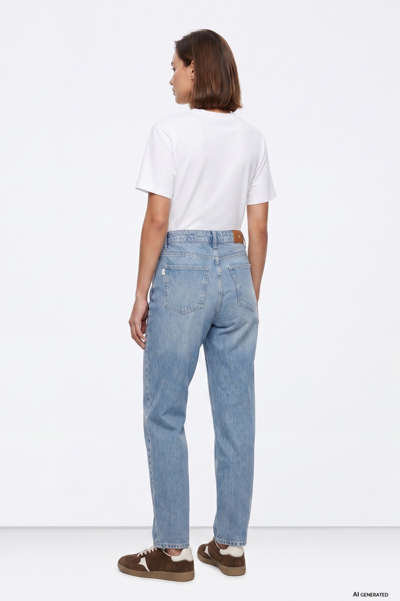 Jeans corte largo azul claro