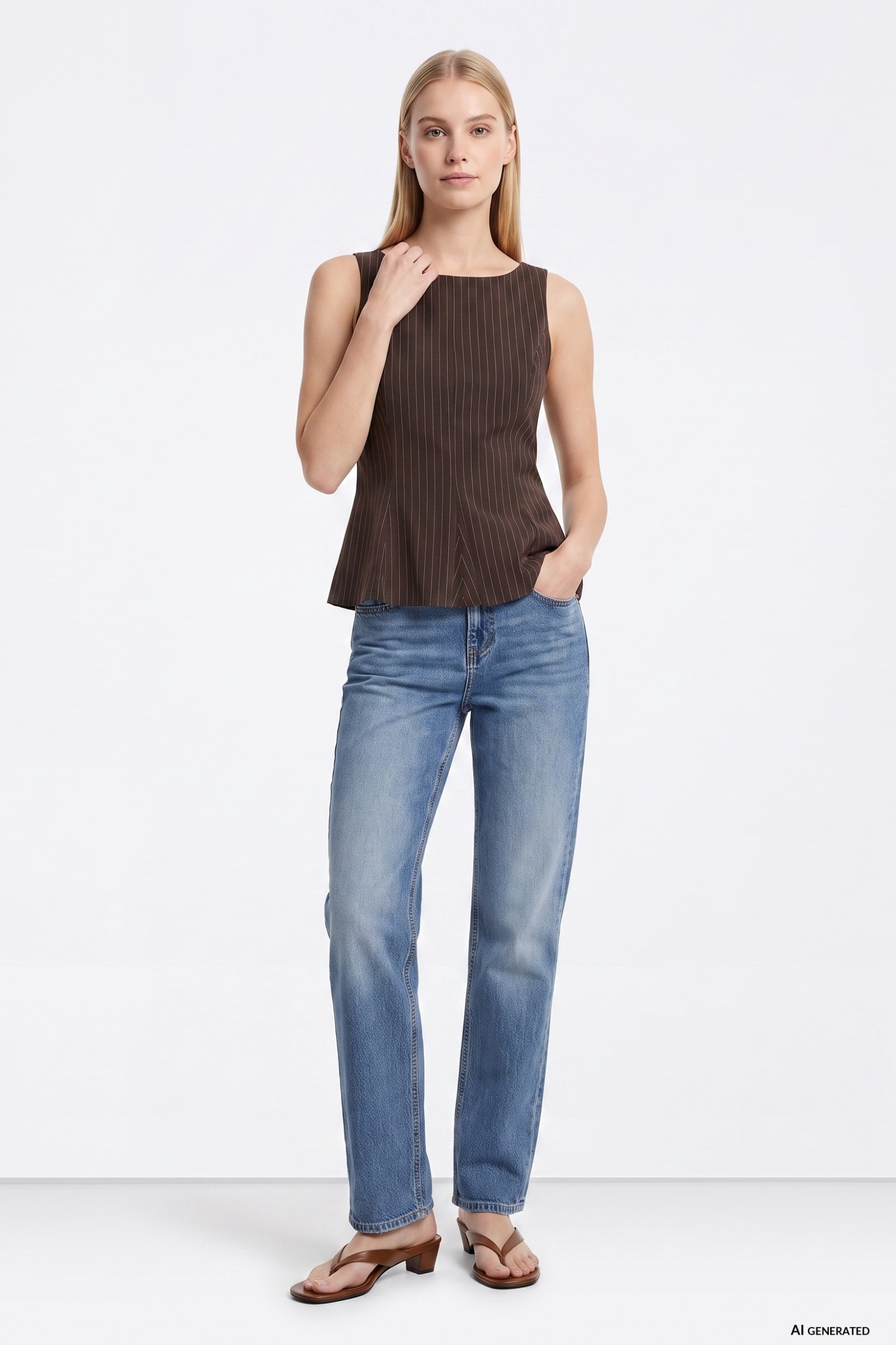 Jeans corte recto azul claro