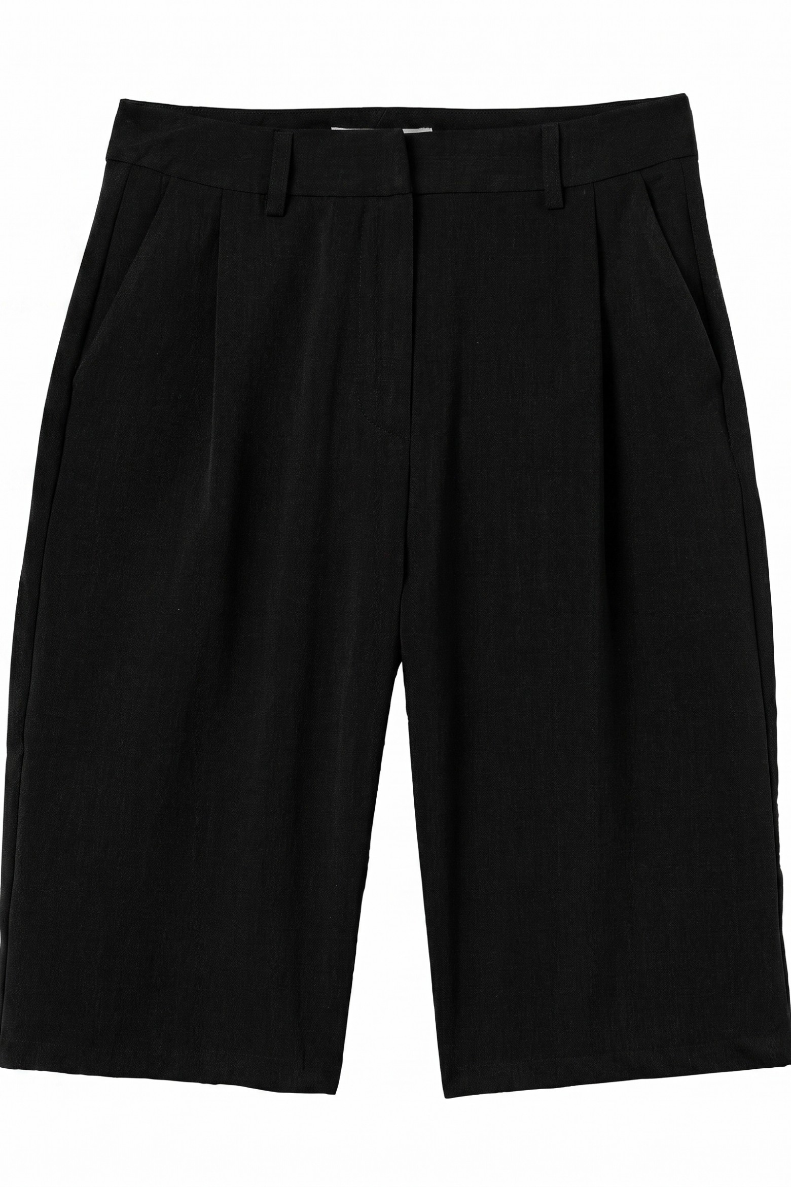 Black Wide-Leg Tailored Shorts