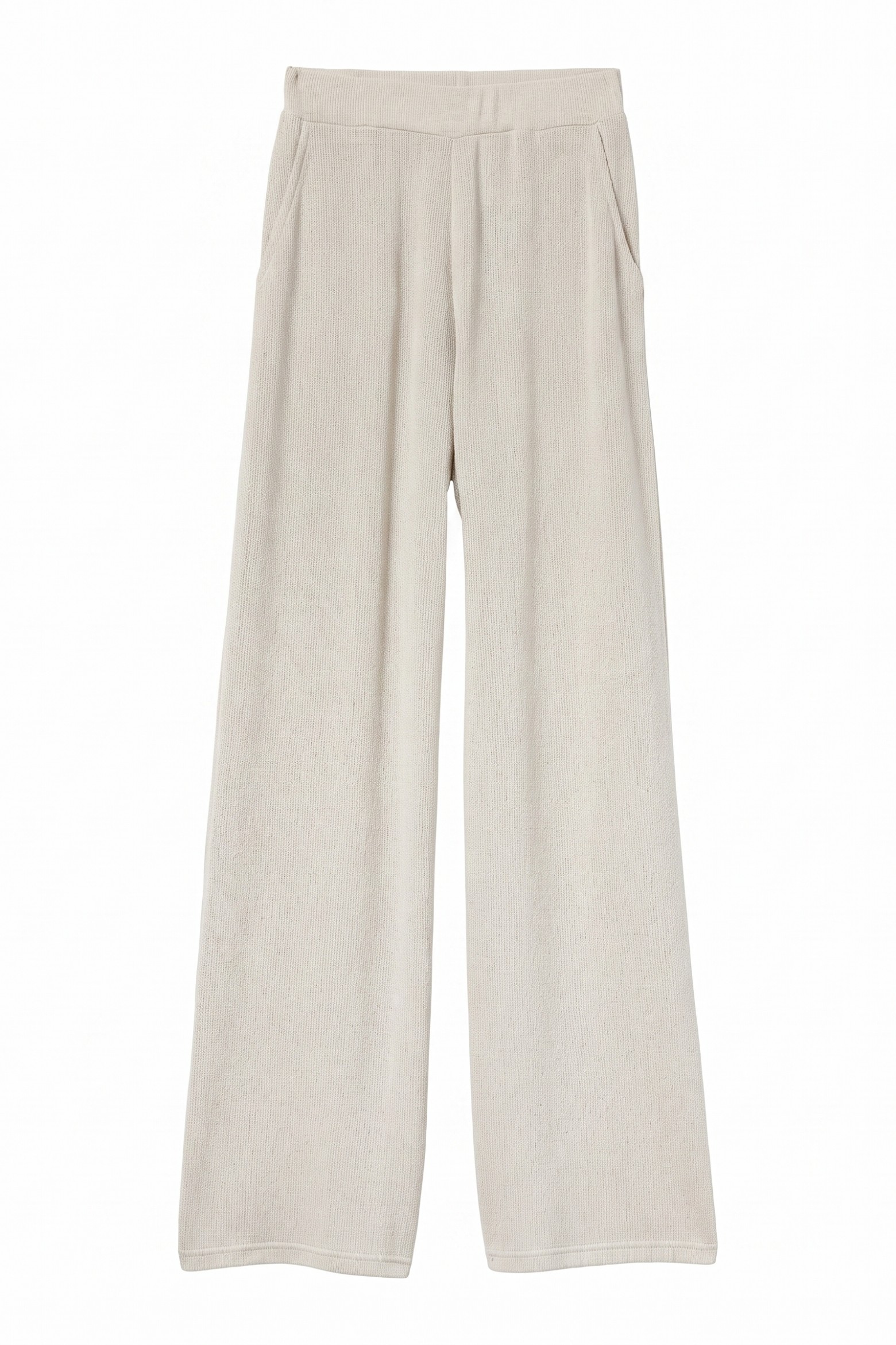 Beige Wide-Leg Pants