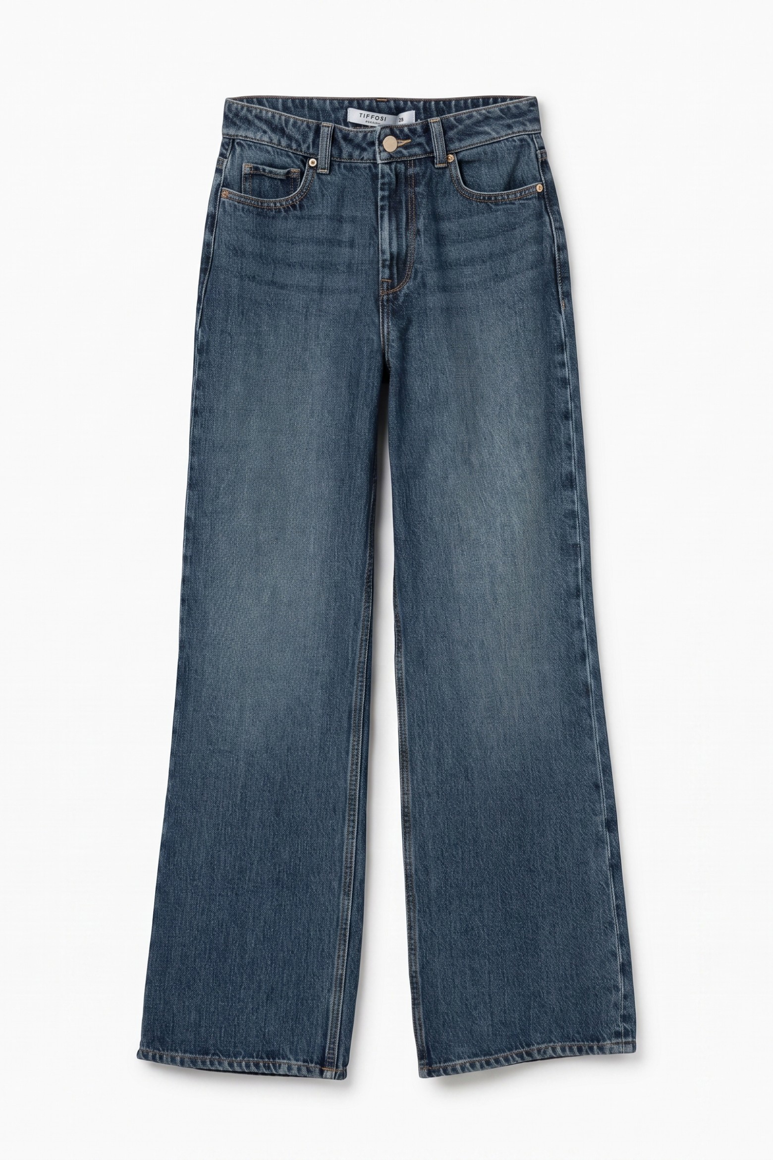 Jeans largos cintura subida