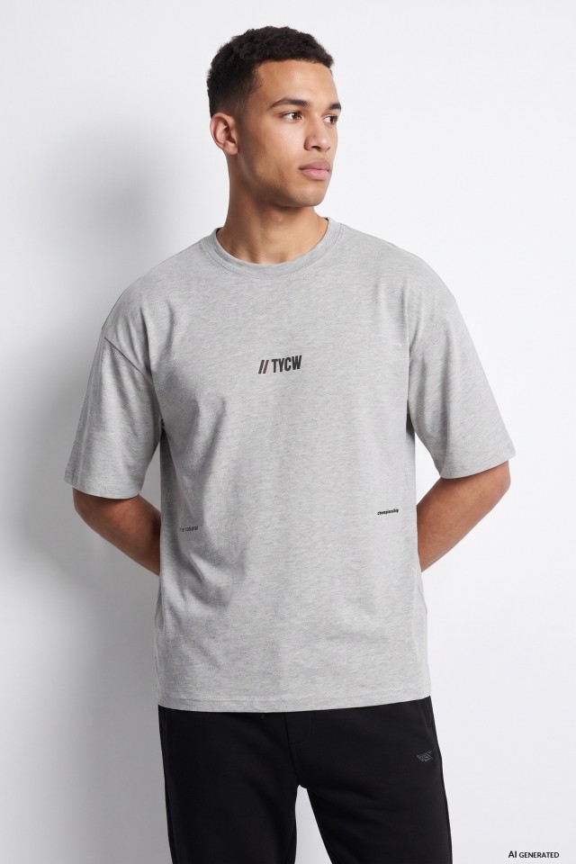 Grey Oversized Short Sleeve Tee Grey Oversized Short Sleeve Tee