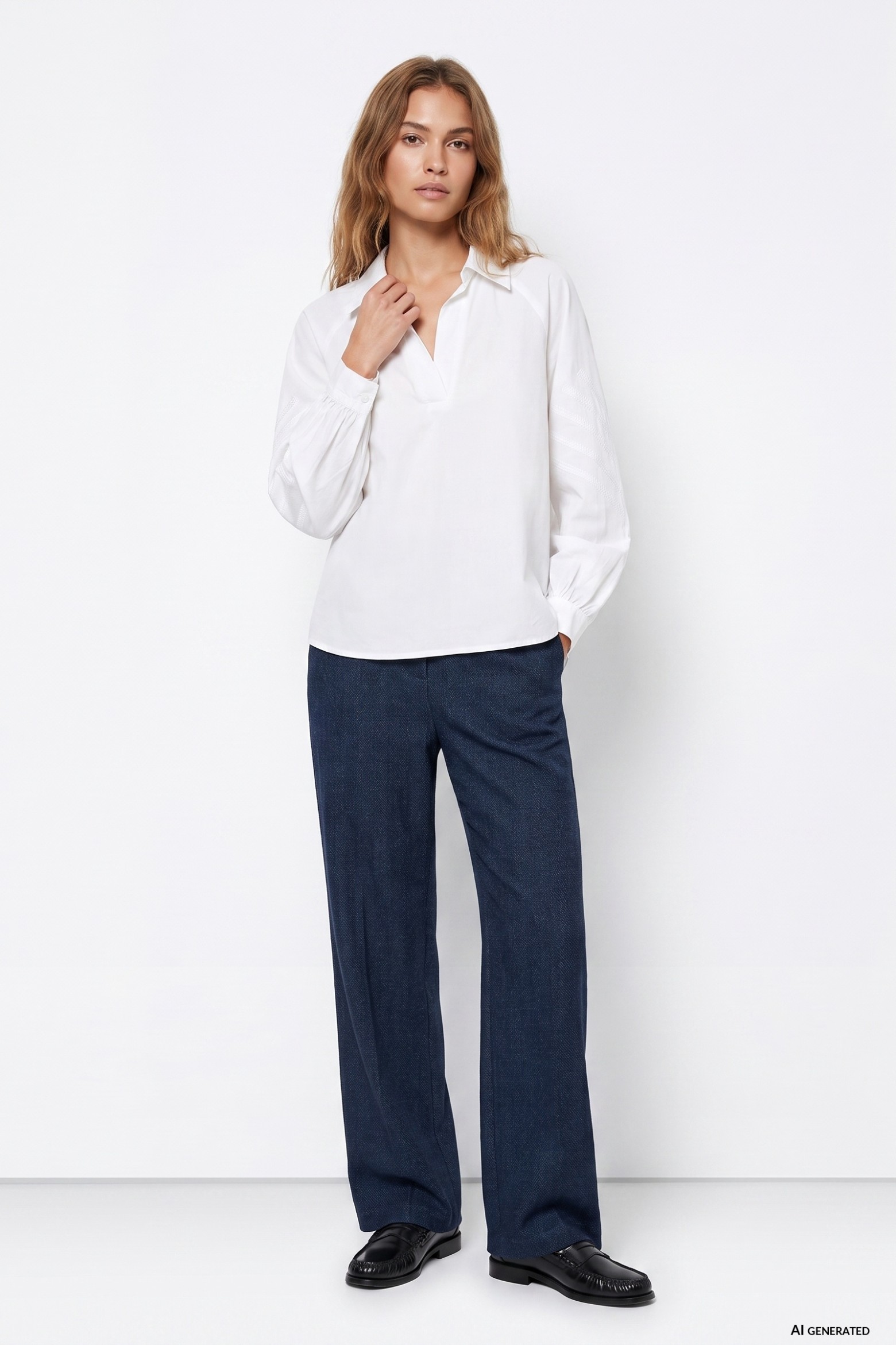 Pantalón azul marino recto