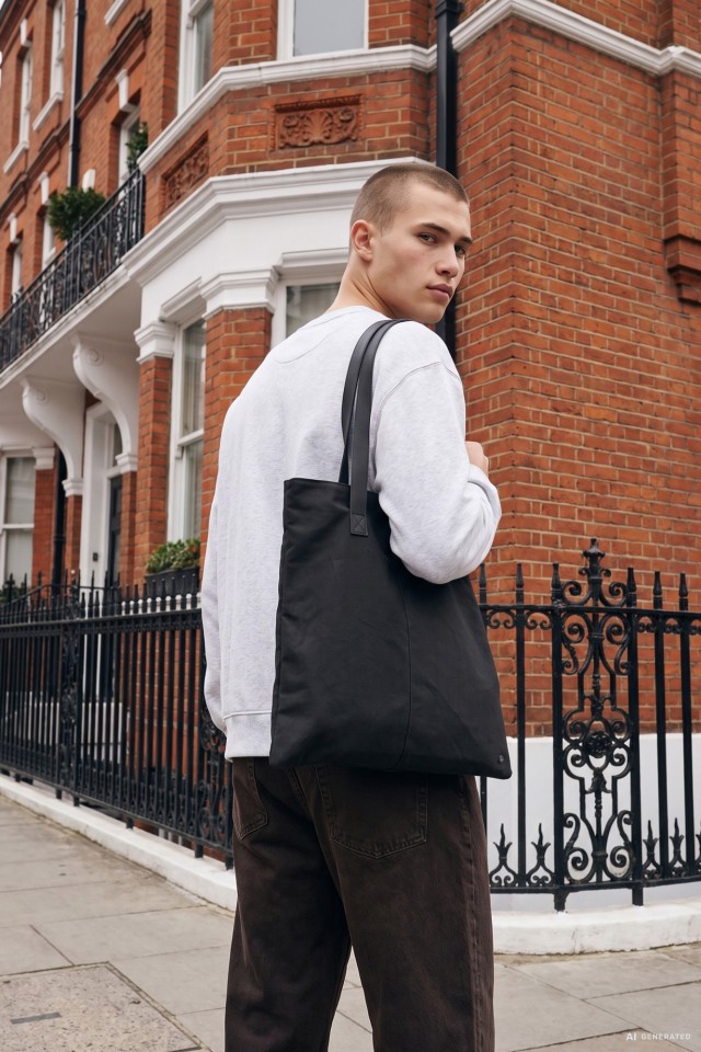 Wide Black Tote Bag Wide Black Tote Bag