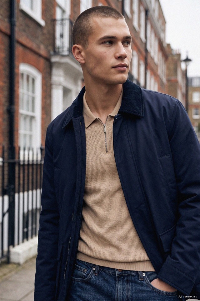 Dark Blue Casual Jacket Dark Blue Casual Jacket