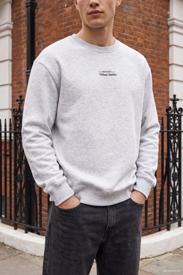 Grey Melange Casual Sweatshirt Grey Melange Casual Sweatshirt