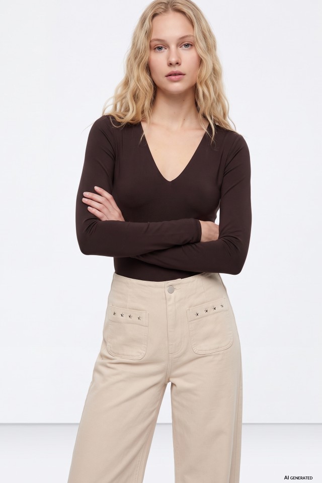 Dark Brown Long Sleeve Tee