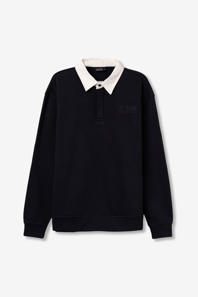 Long Sleeve Blue Polo