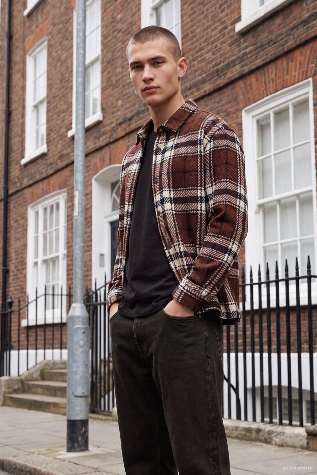 Dark Brown Checked Shirt