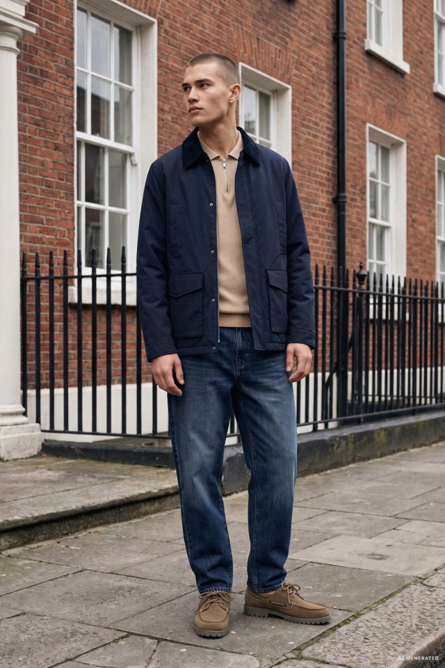 Dark Blue Casual Jacket