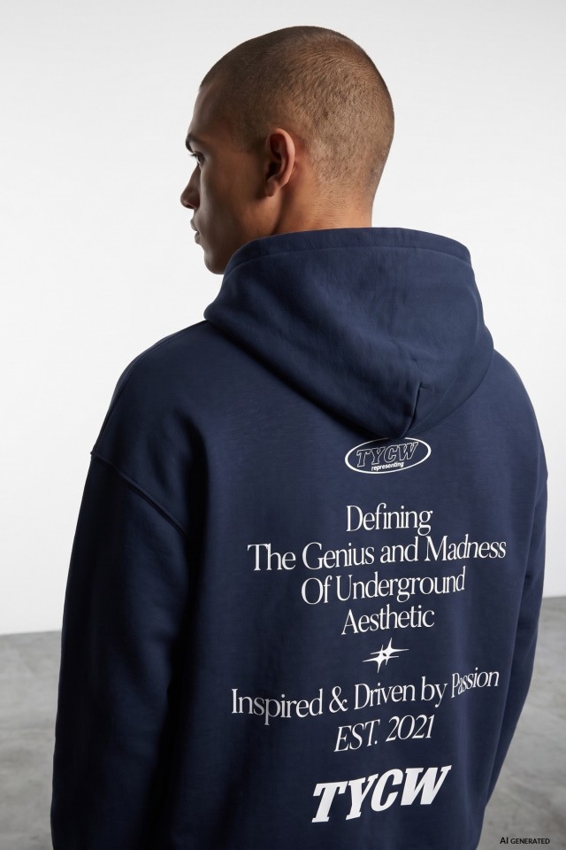 Navy Blue Oversize Hoodie Navy Blue Oversize Hoodie