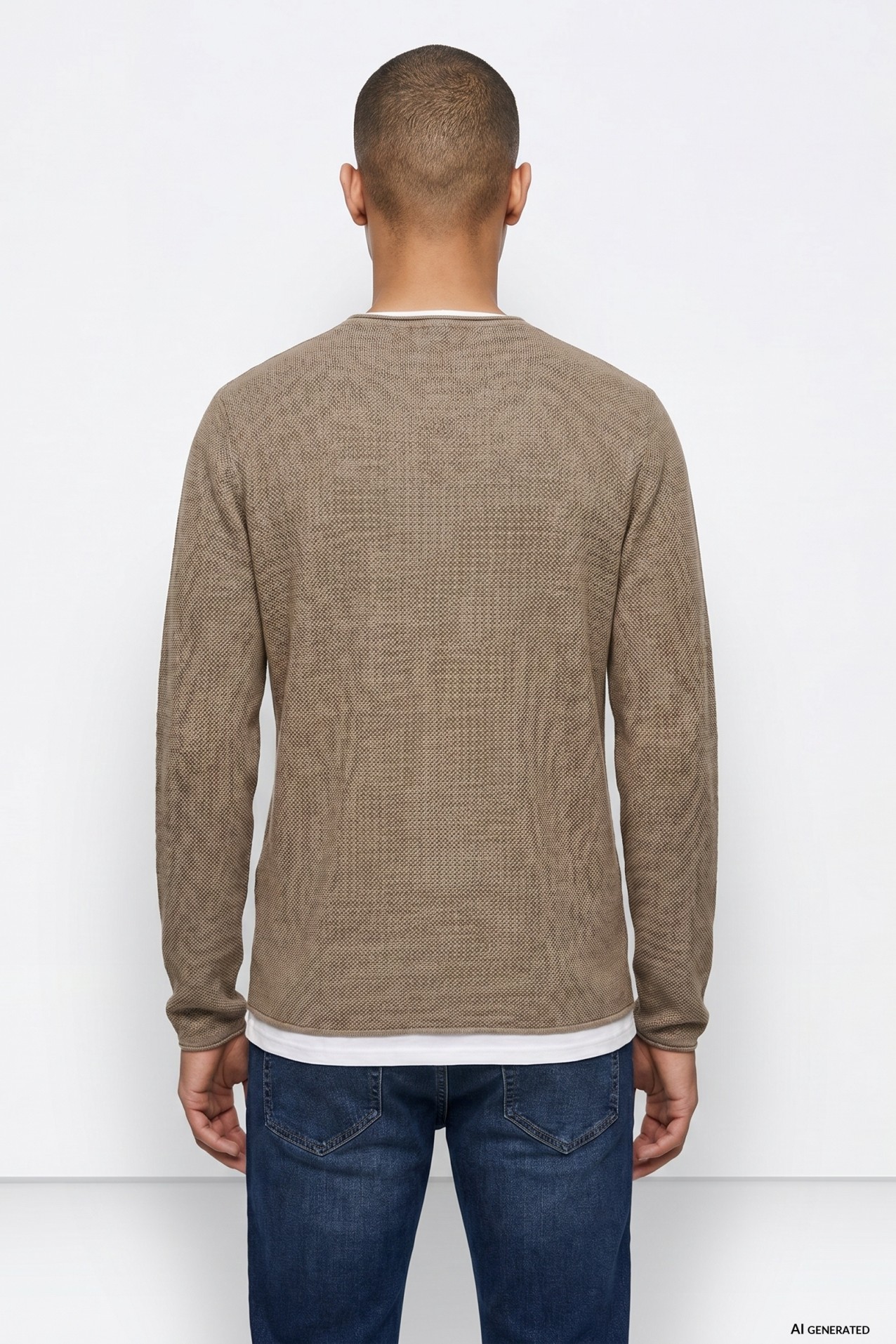 Camisola bege casual masculina