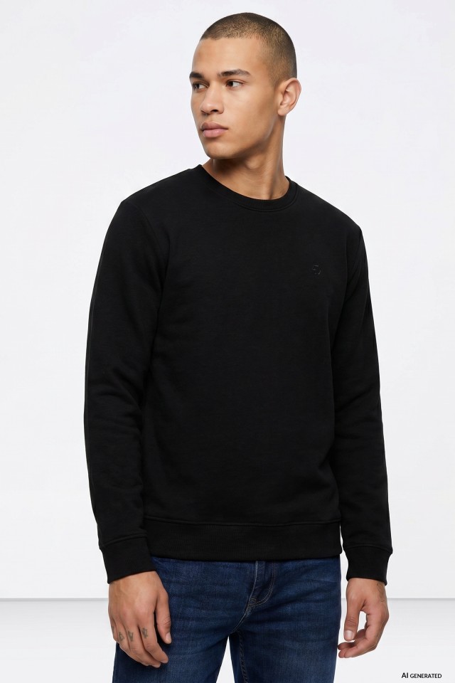 Sweatshirt preta minimalista
