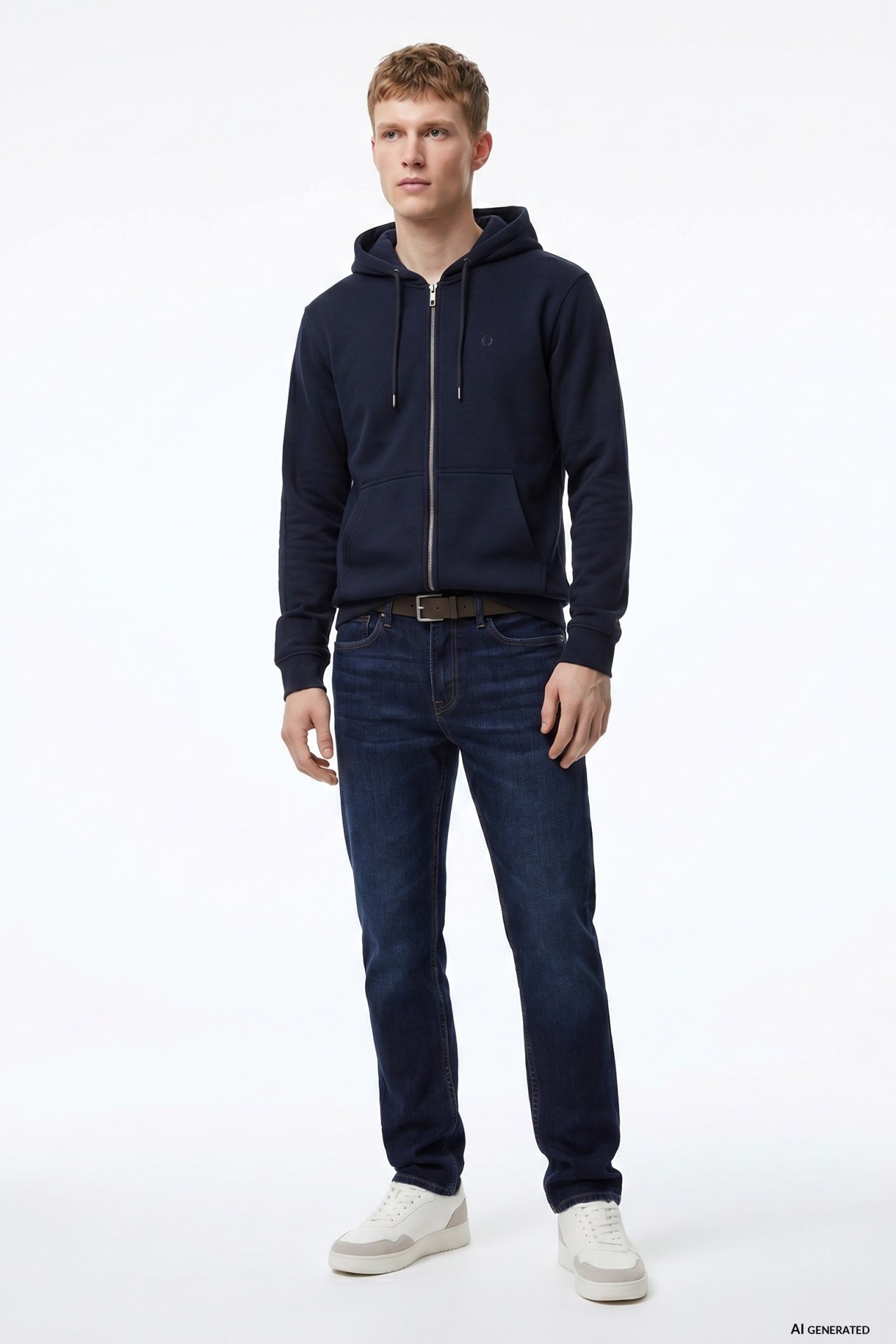 Navy Zip Hoodie