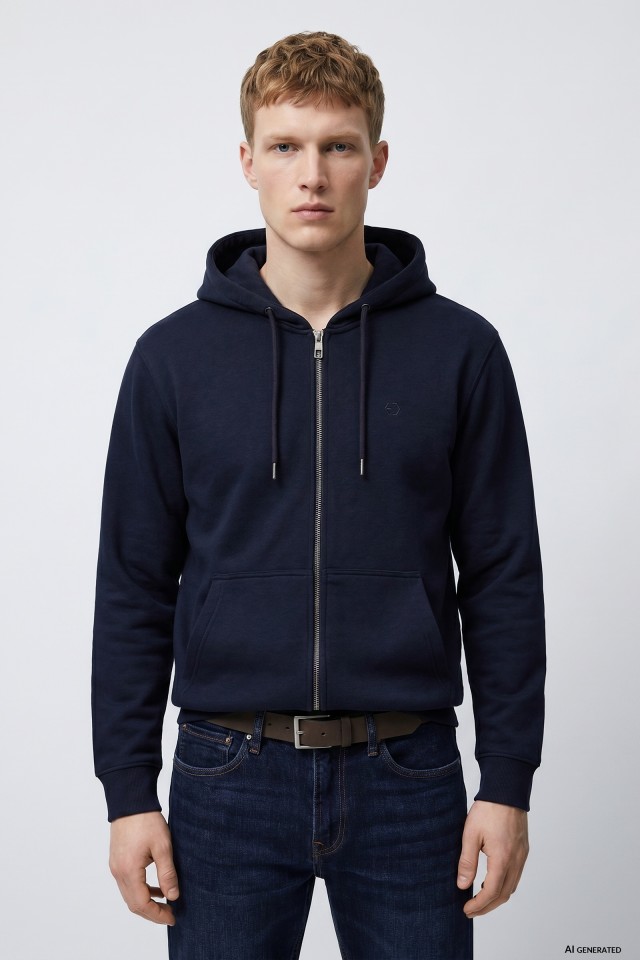 Navy Zip Hoodie