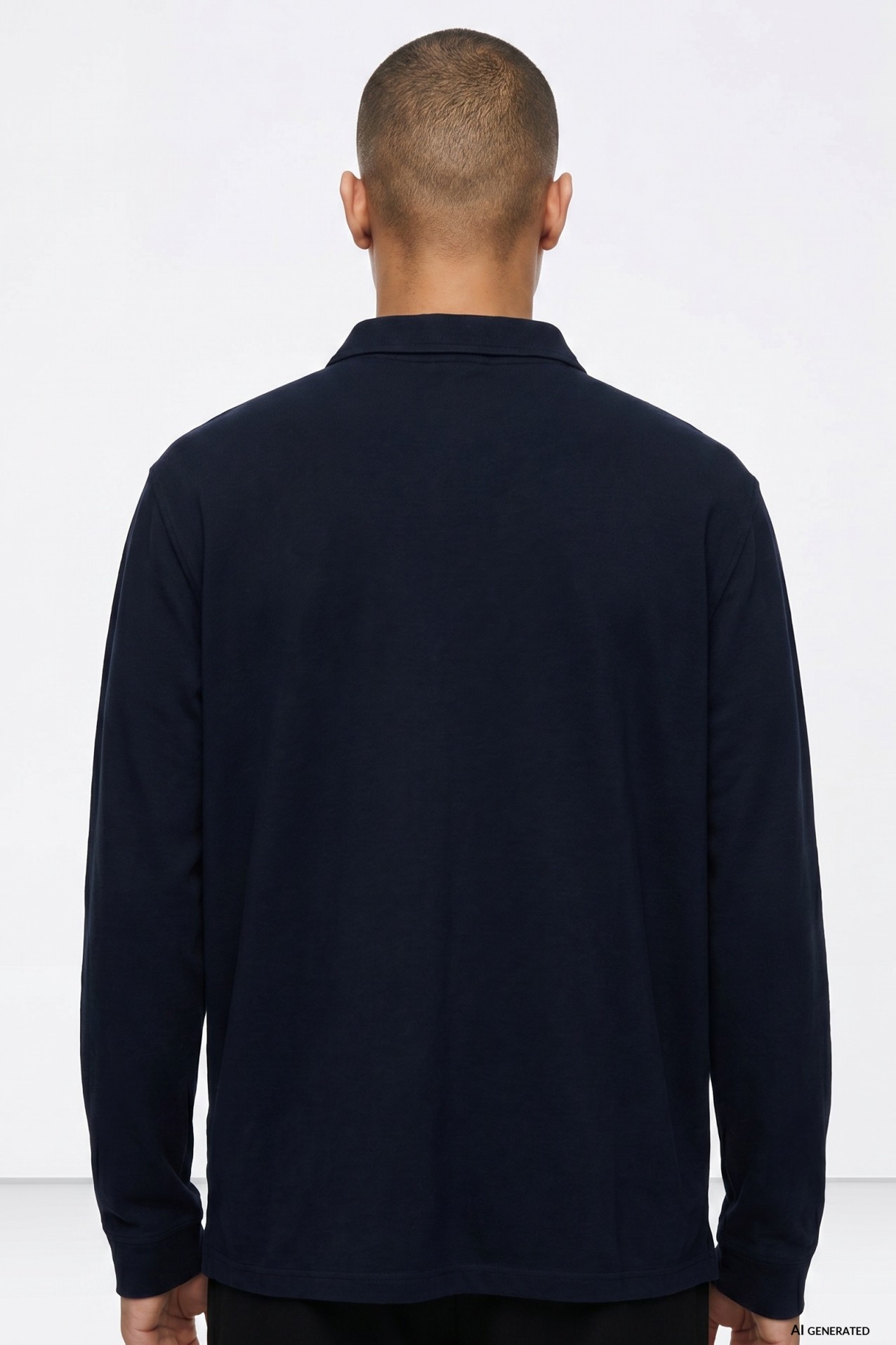 Long Sleeve Polo Blue