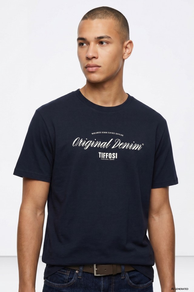 Camiseta azul casual