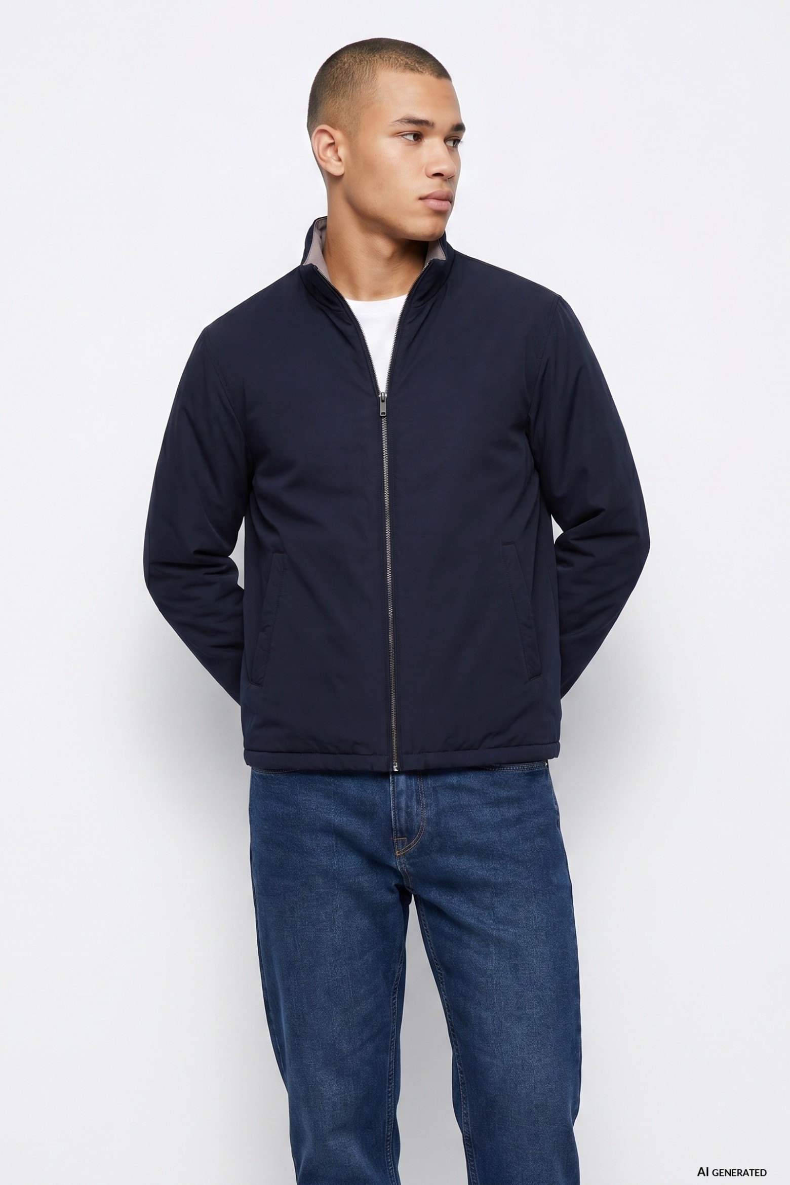 Dark Blue Zip Jacket