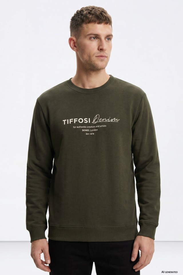 Sudadera verde con logo frontal