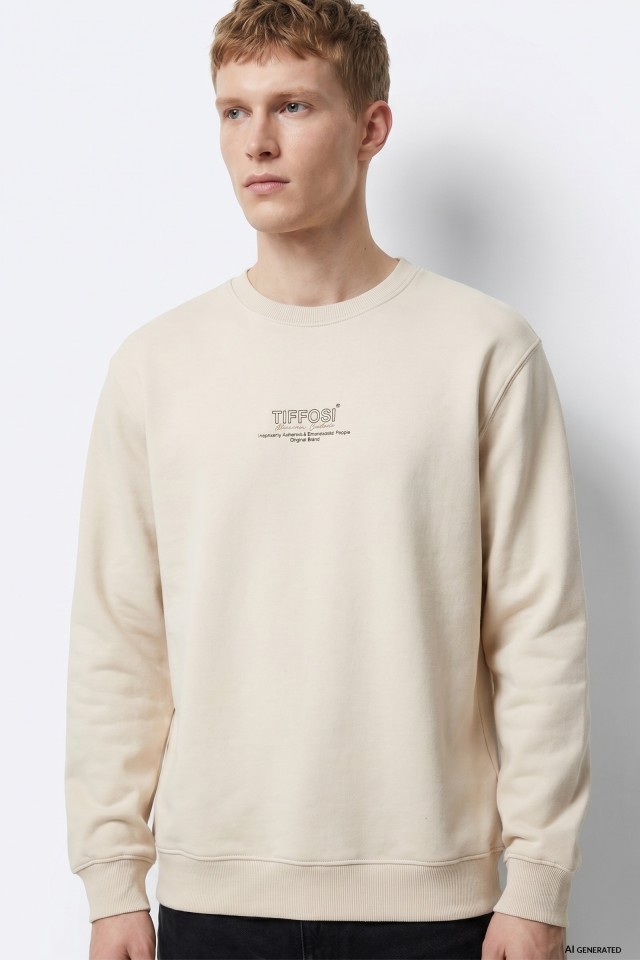 Beige Regular Fit Sweatshirt