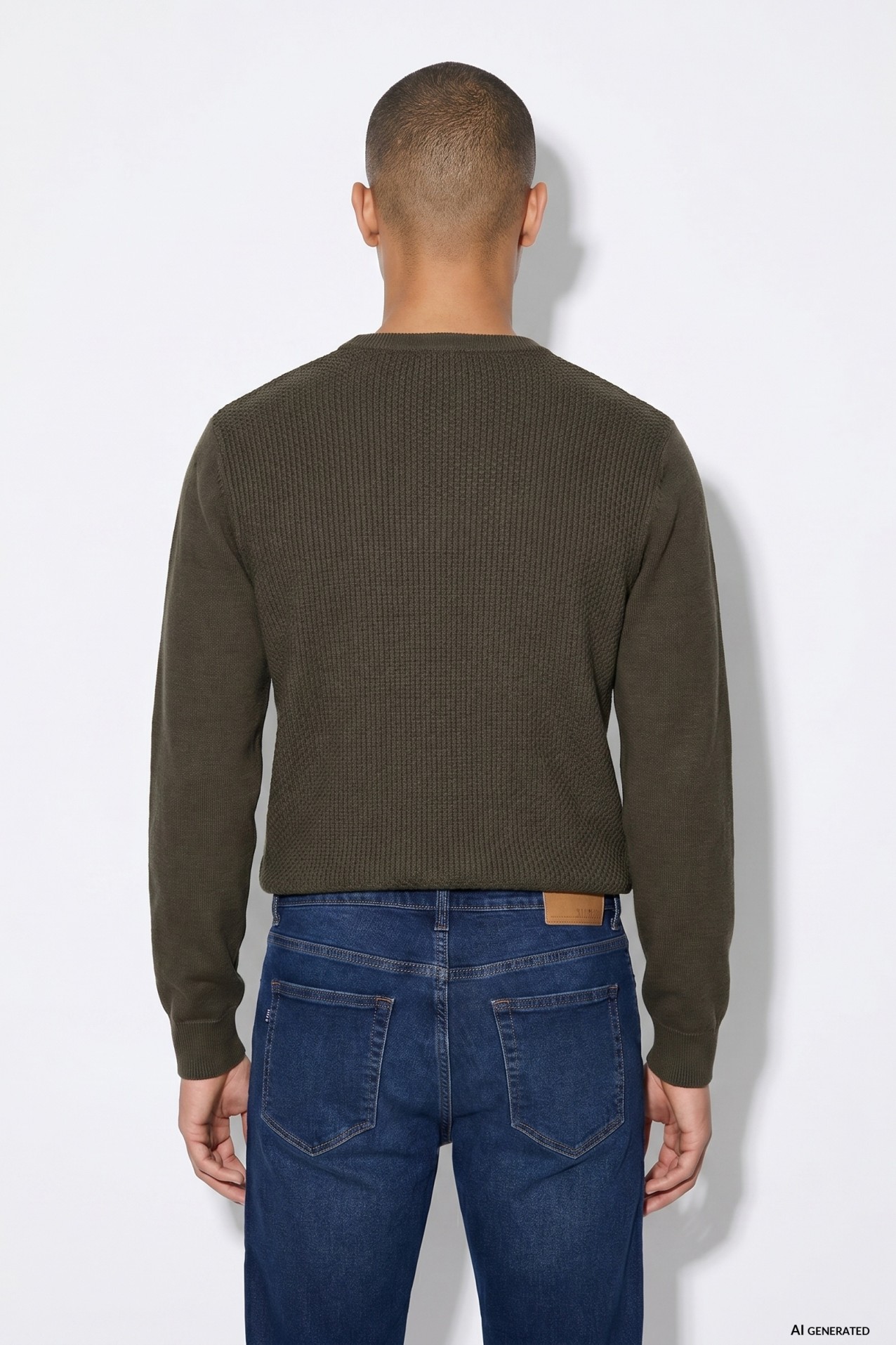 Brown Casual Knit Sweater