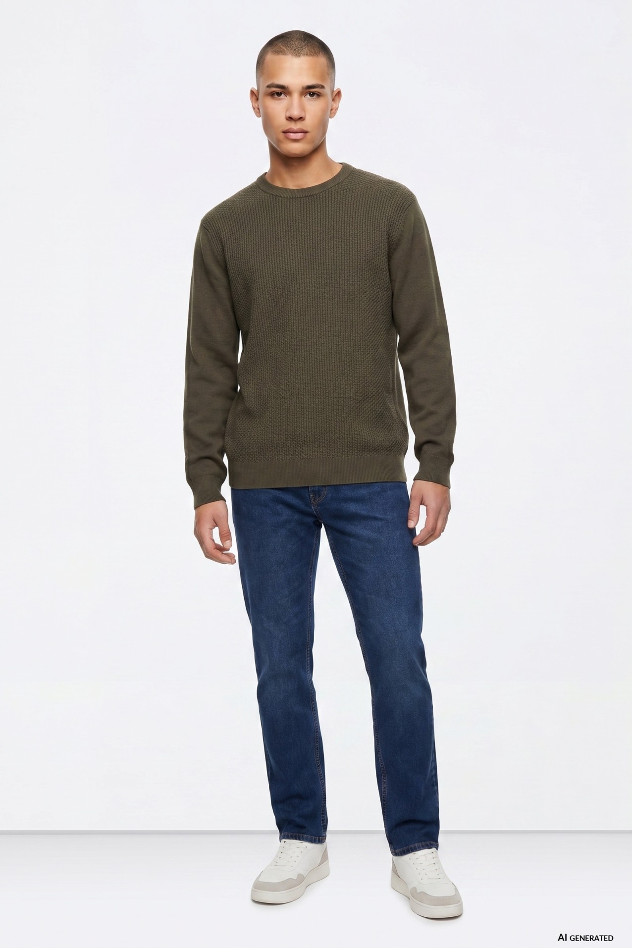 Brown Casual Knit Sweater