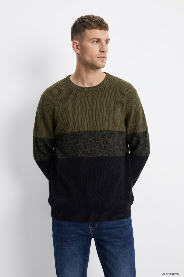 Camisola verde bloco cores