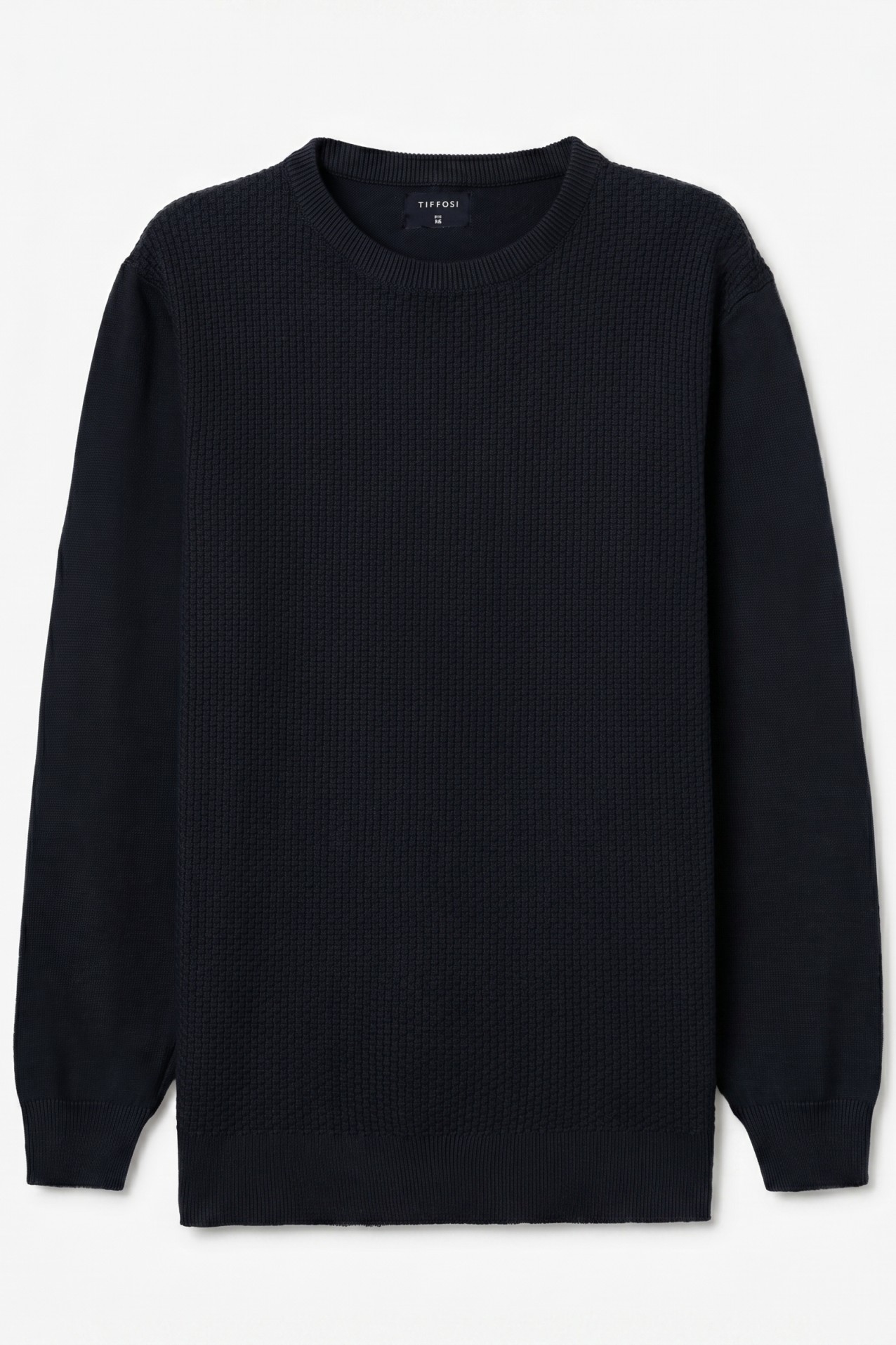 Blue Textured Knit Sweater