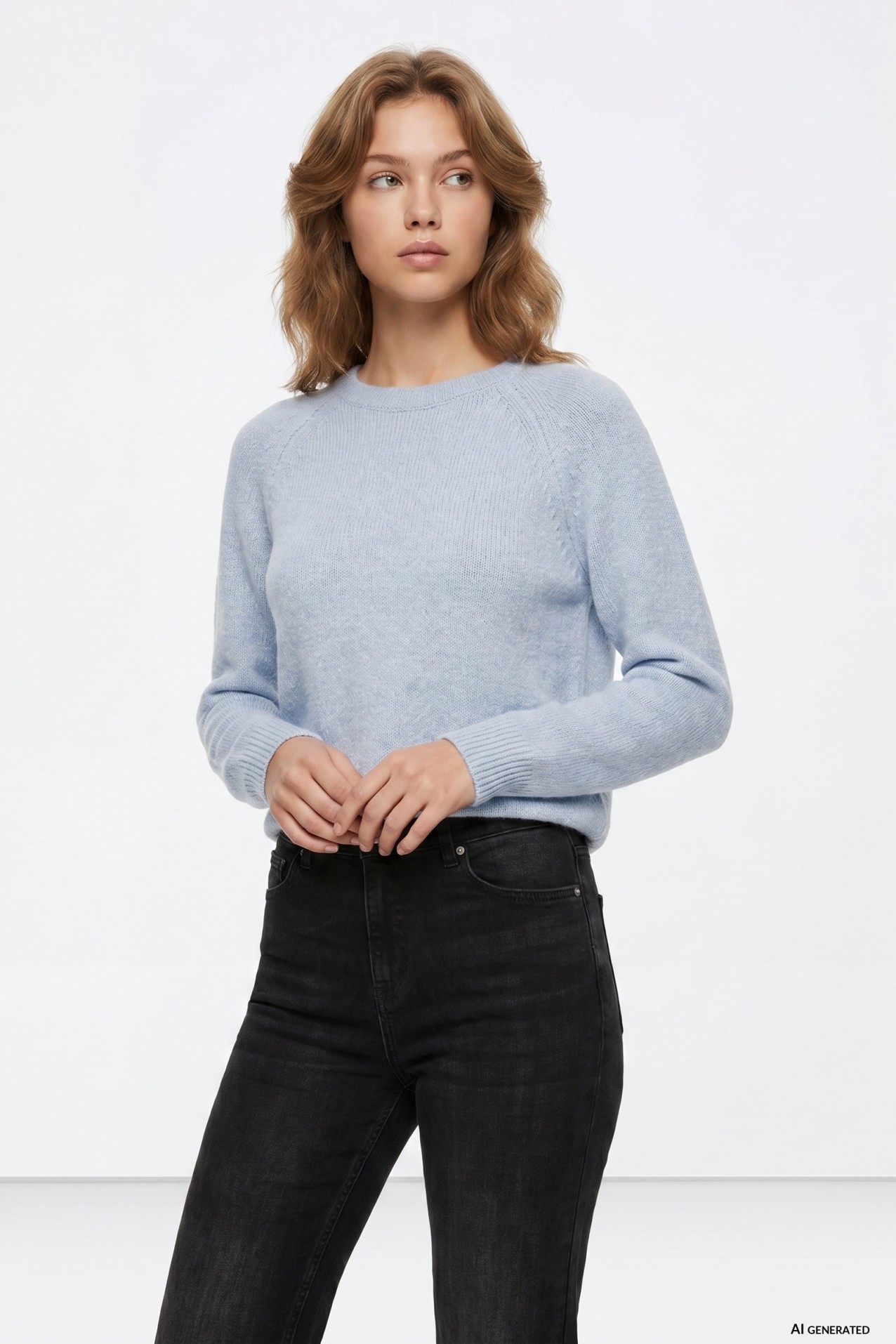 Camisola azul corte clássico