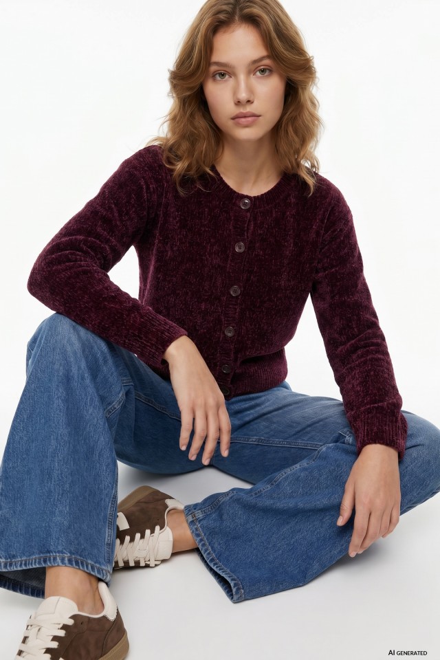 Chunky Red Cardigan