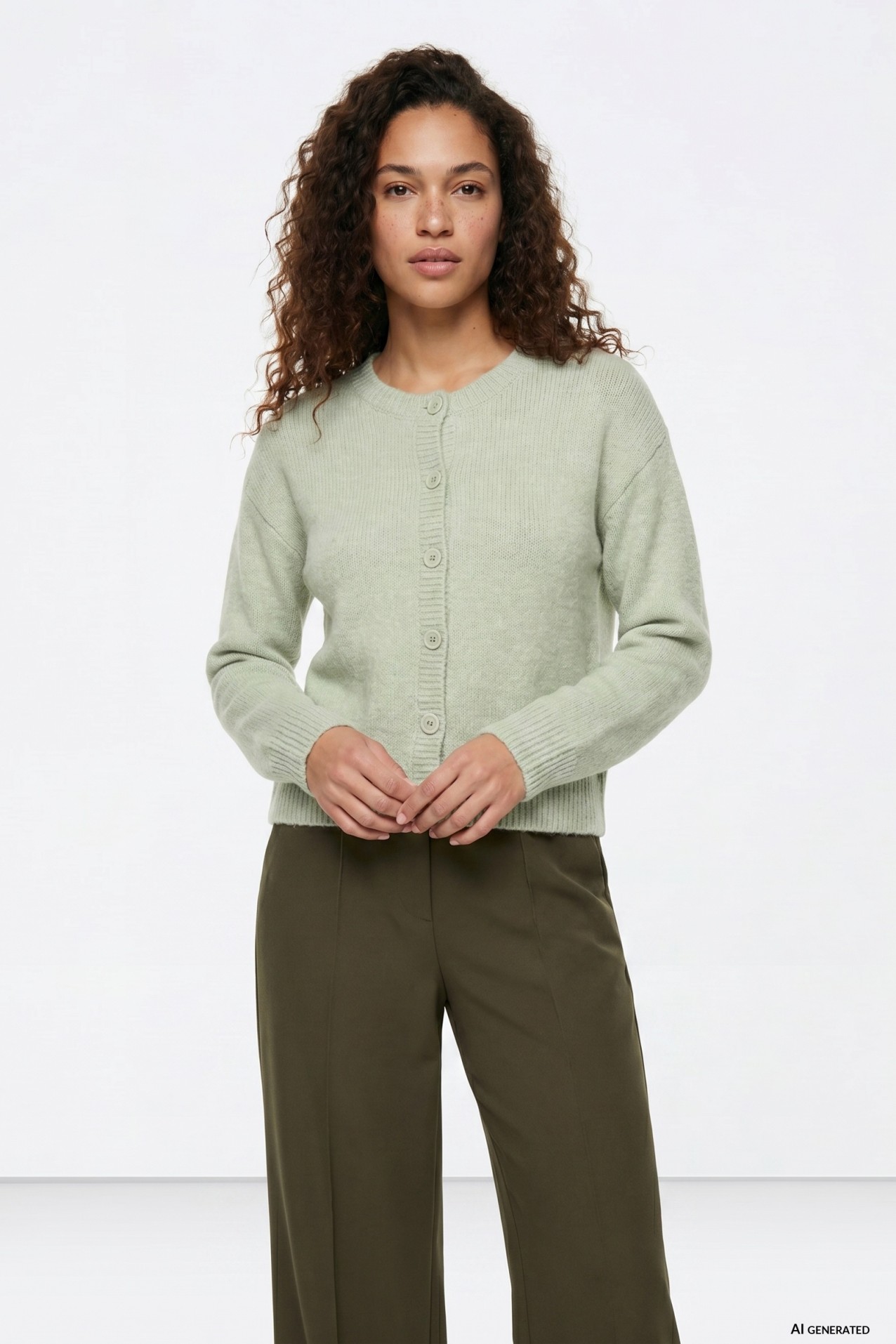 Light Green Chunky Cardigan