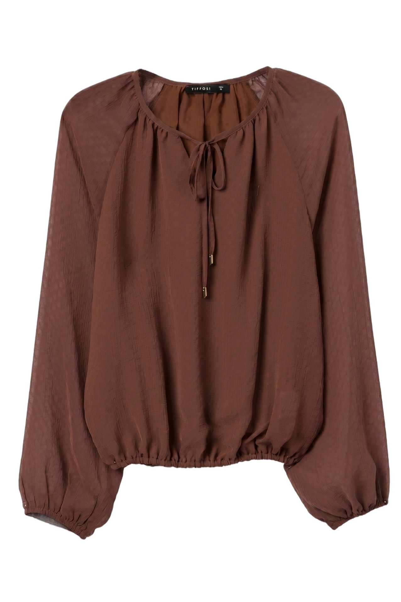 Long Sleeve Brown Blouse
