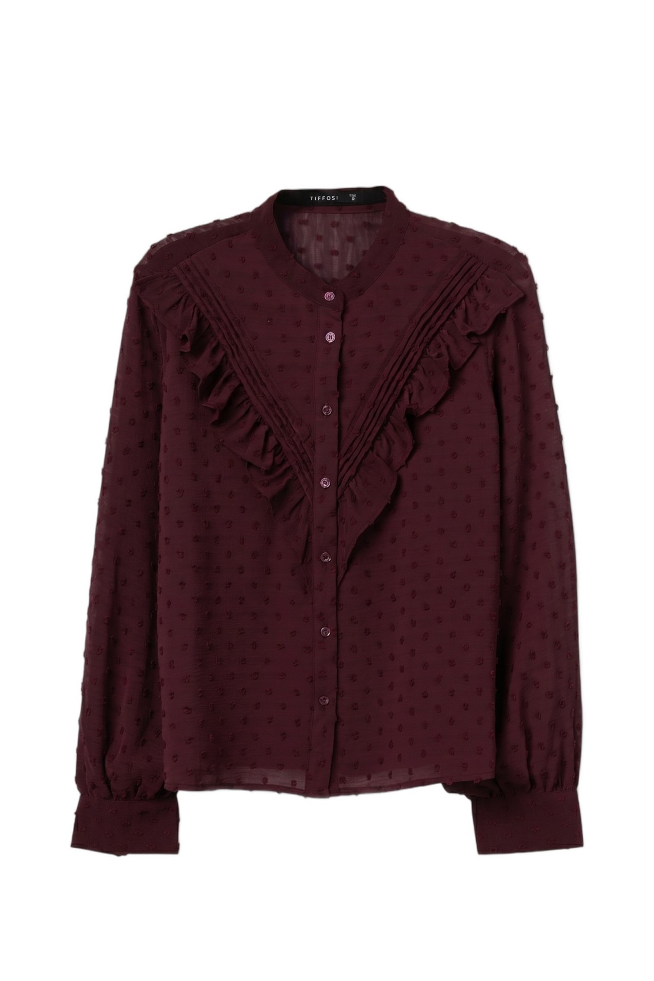 Camisa vermelha com folhos