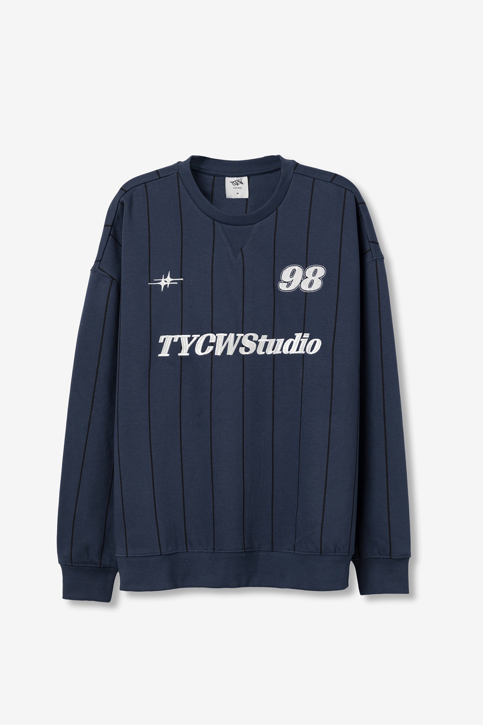 Navy Blue Pinstripe Sweatshirt