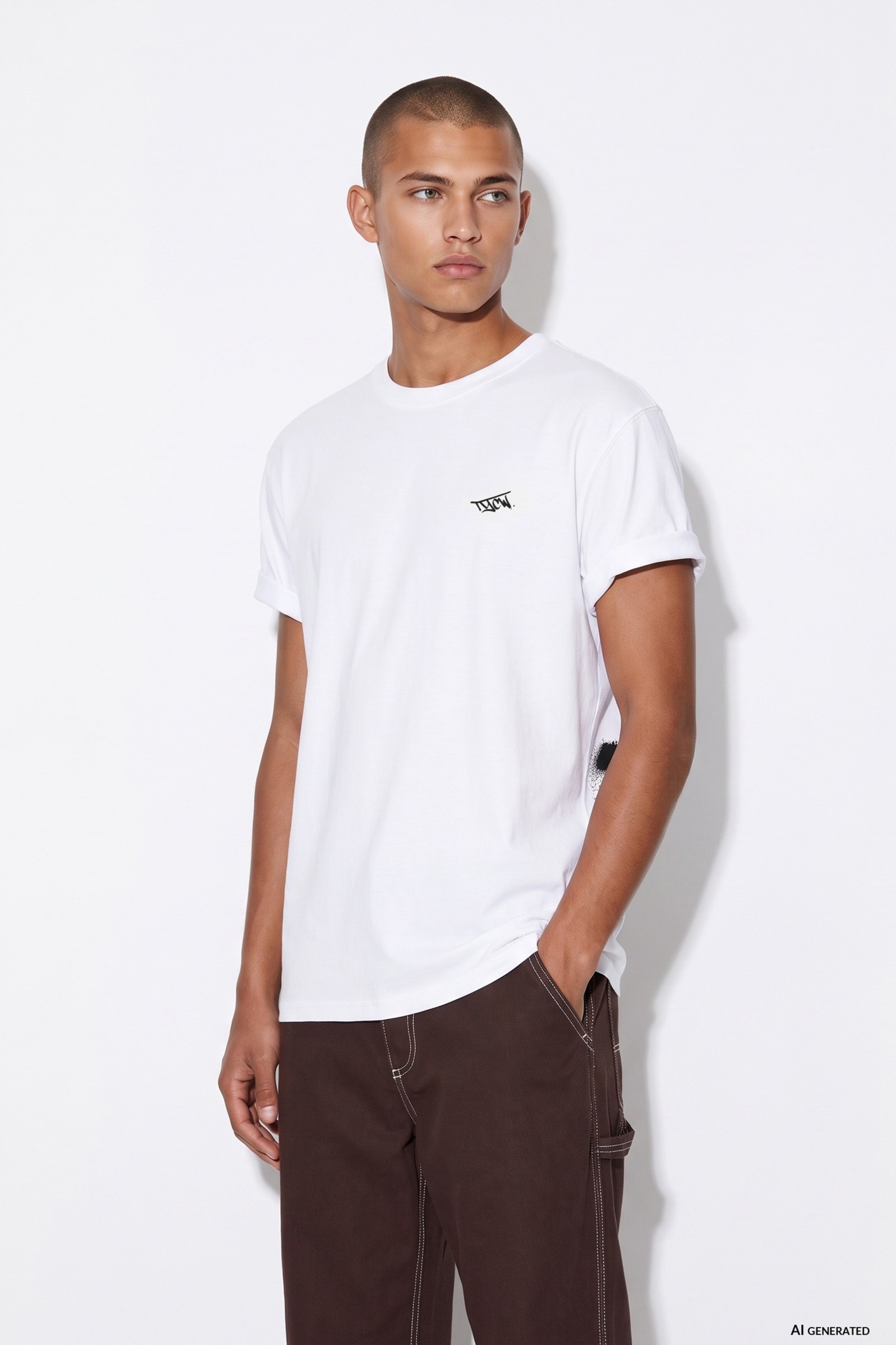 White Oversize Graffiti Tee