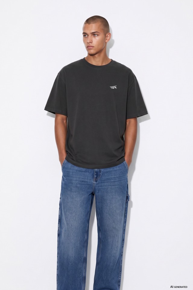 Black Oversize Short Sleeve Tee