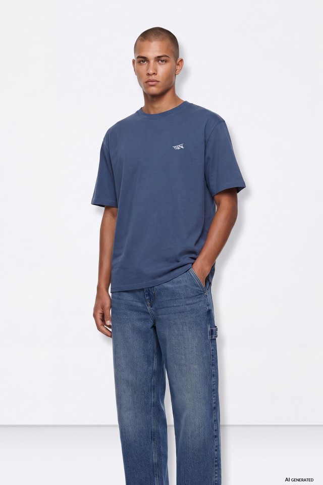 Navy Blue Short Sleeve Tee